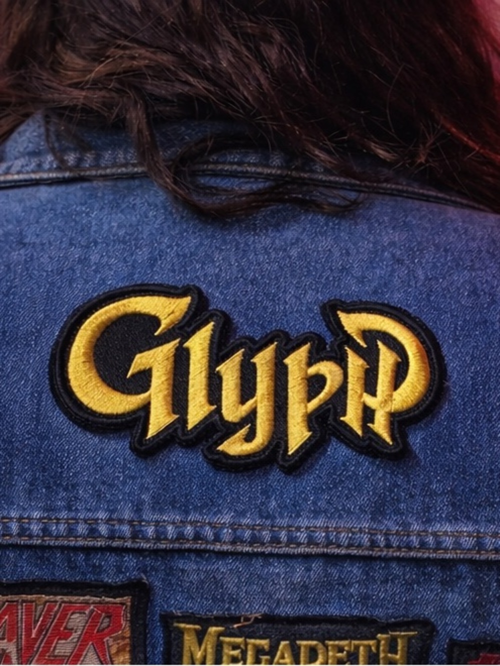 Official Glyph Band Logo Patch Gold Embroidered – OOP Rare